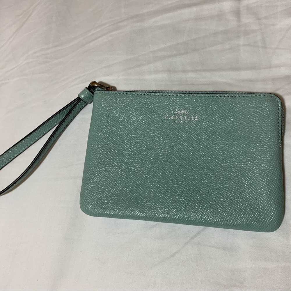 Light blue sparkly Coach wristlet